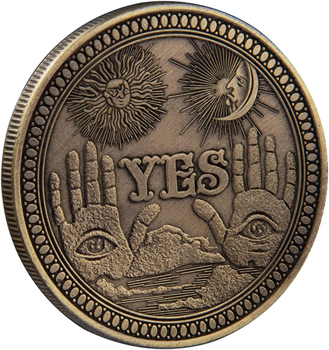 Decision Making Coin-Yes/No Coin-Good Luck Commermorative Collection-Challenge Coins Antique Silver