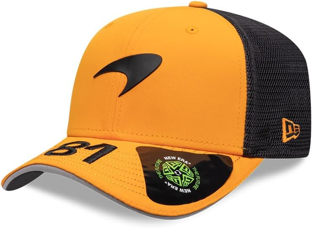 New Era Mclaren F1 9SEVENTY Baseball Cap, Oscar Piastri Driver Edition, Orange and Grey Mesh Trucker Hat, Orange and Grey, One Size image number 4
