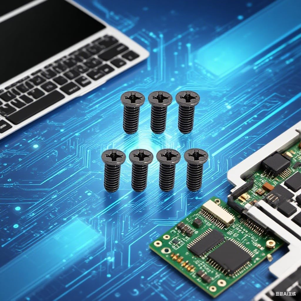 HSSDTECH (1Set 7PCS Black) Lower Bottom Screws for DELL INSPIRON 5593 5594 3501 3505 Laptop Bottom Base Cover Case Hexagonal Plum Screws （No Anti-Stripping Screws image number 4