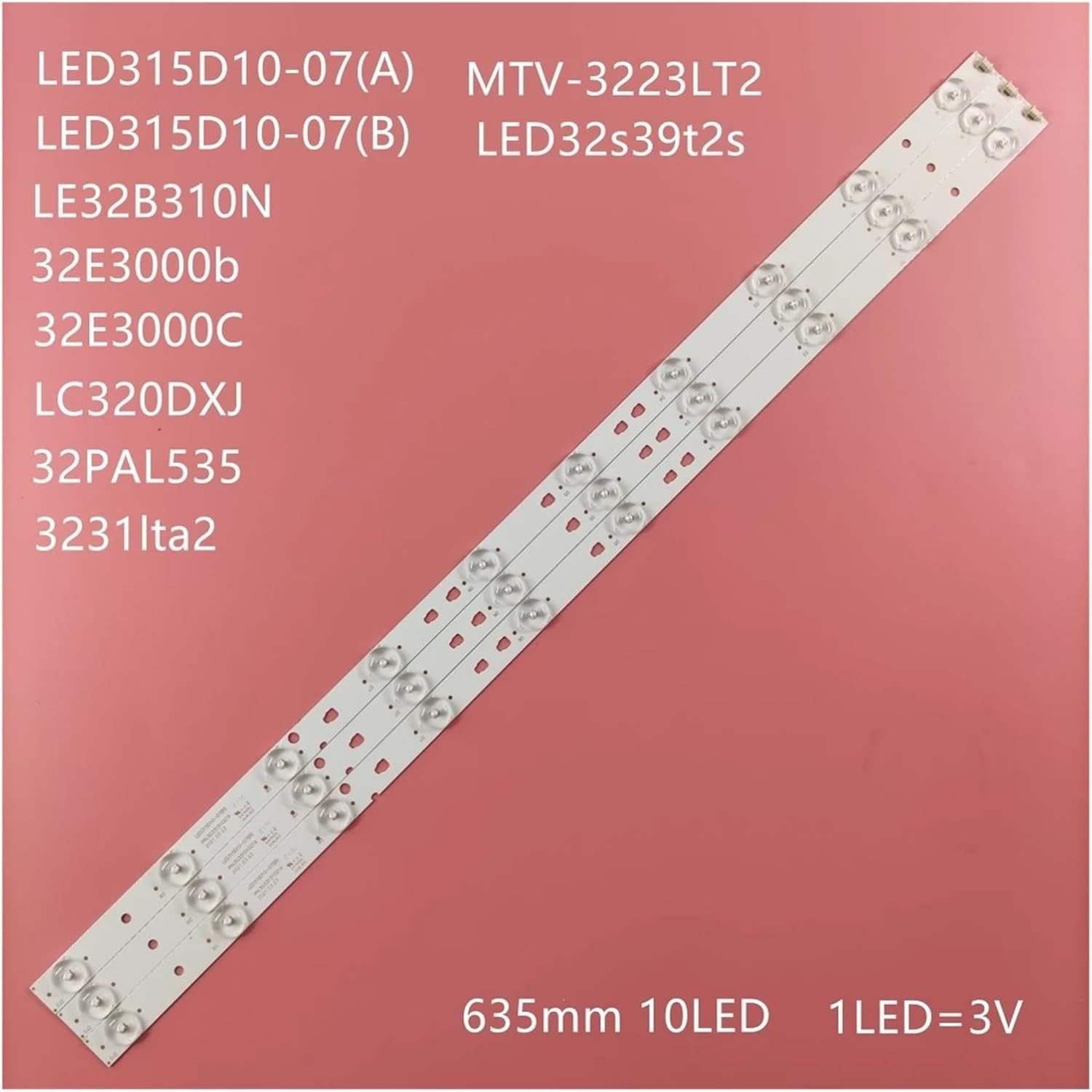 LED Backlight Strip for M.-TV-3231LTA2 M.-TV-3223LT2 LED315D10-07(B) 32PAL535 Le32B8000 LED315D10-ZC14-07(A) 30331510213 (Color : 3 Pieces for 1TV) image number 4