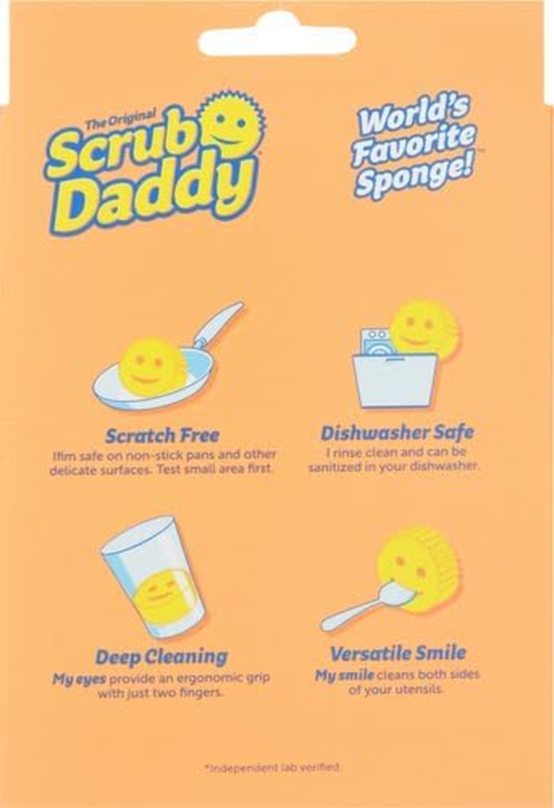 The Original Scrub Daddy - Multipurpose Cleaning Sponge - Soft in Warm Water, Firm in Cold Water for Tough Cleaning - Scratch Free, Odour Resistant, Ergonomic (Pack of 2) image number 3