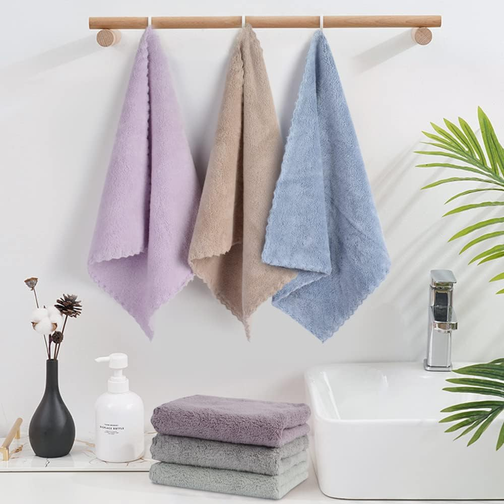 SUNLAND Microfiber Face Cloth Reusable Makeup Remover Facial Cleansing Towel Ultra Soft Face Washcloth 12Inchx12Inch 6 Pack Multicolor