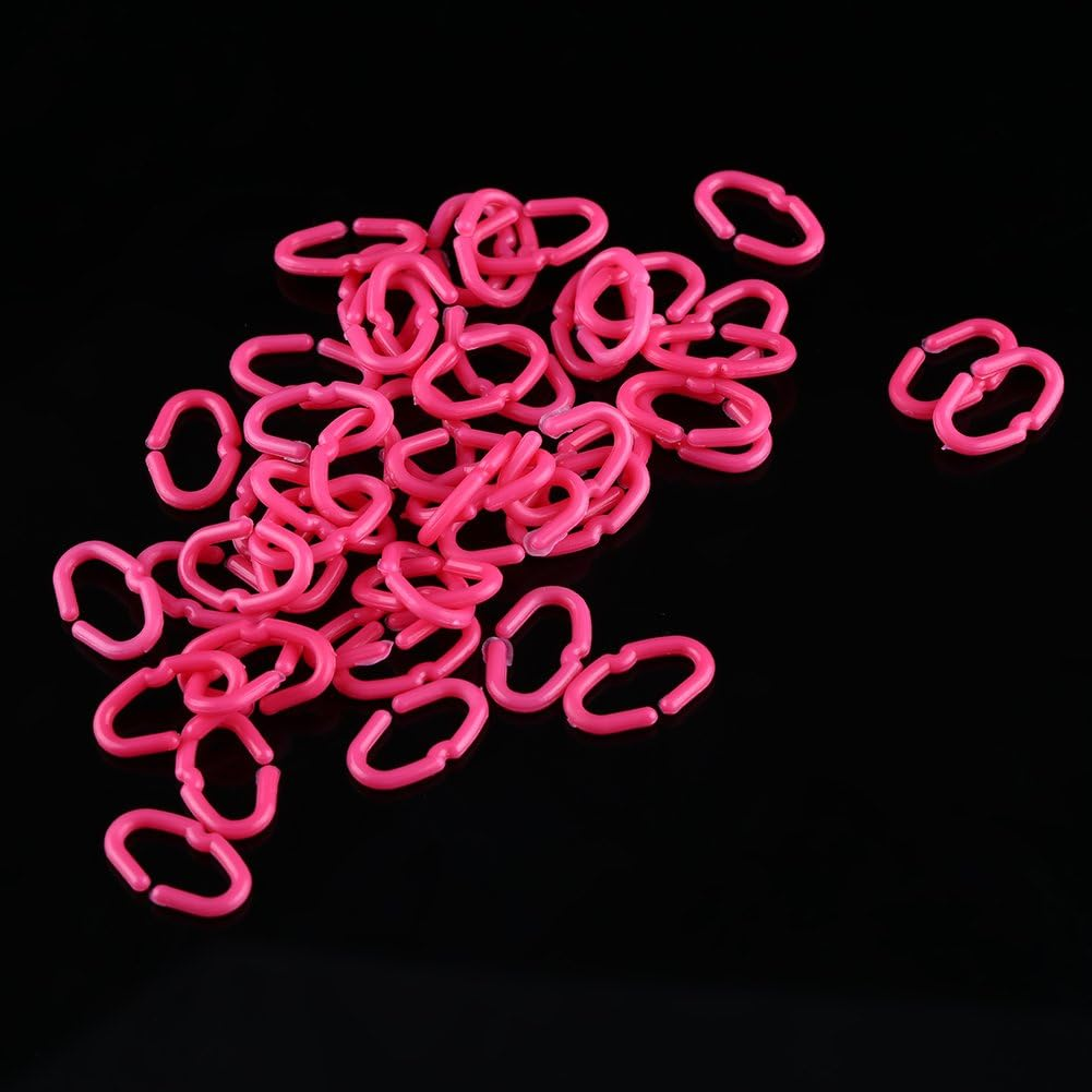 50Pcs Plastic Cock Snap Rings anti Pecking Chicken Beak Clasps Tool for Poultry Pink,White (L) image number 2