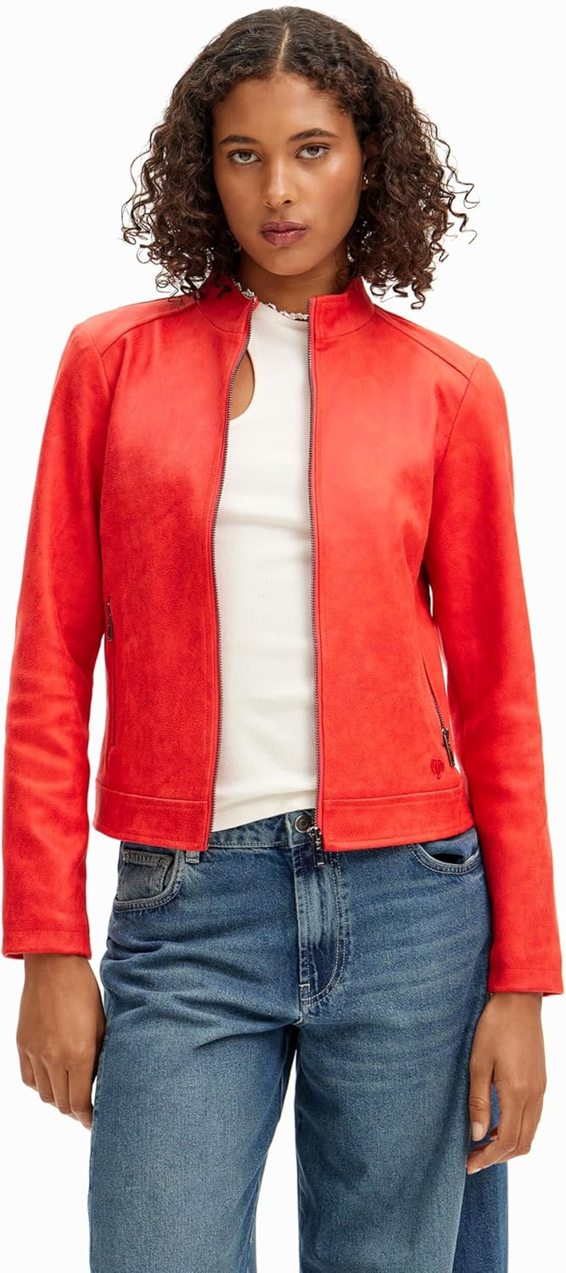 Desigual Women'S Woman Woven Pu Coat