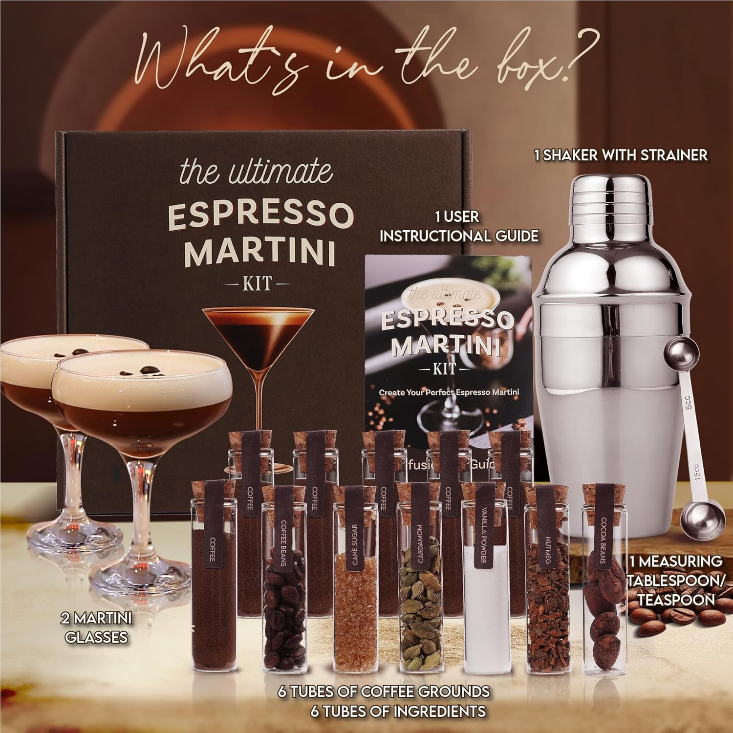 Espresso Martini Kit Gift Set&ndash; Complete Martini Maker Set with Espresso Mix, Party-Ready Accessories, and Elegant Decorations for Birthdays and Events, Birthday Gifts for Women image number 5