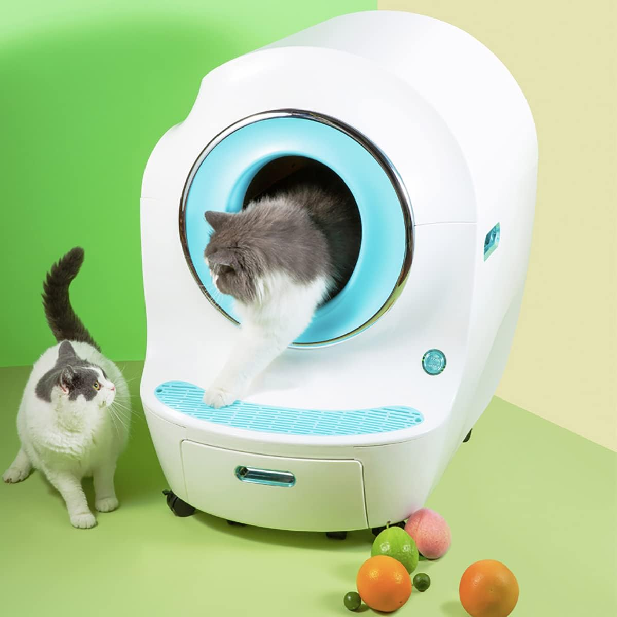 Self Cleaning Cat Litter Tray, Odor Removal, APP Control, Smart Robot Toilet with Closed Sandbox for Multiple Cats, Automatic Cat Litter Box Self Cleaning Smart 9L Large Space Cats Litter Box App