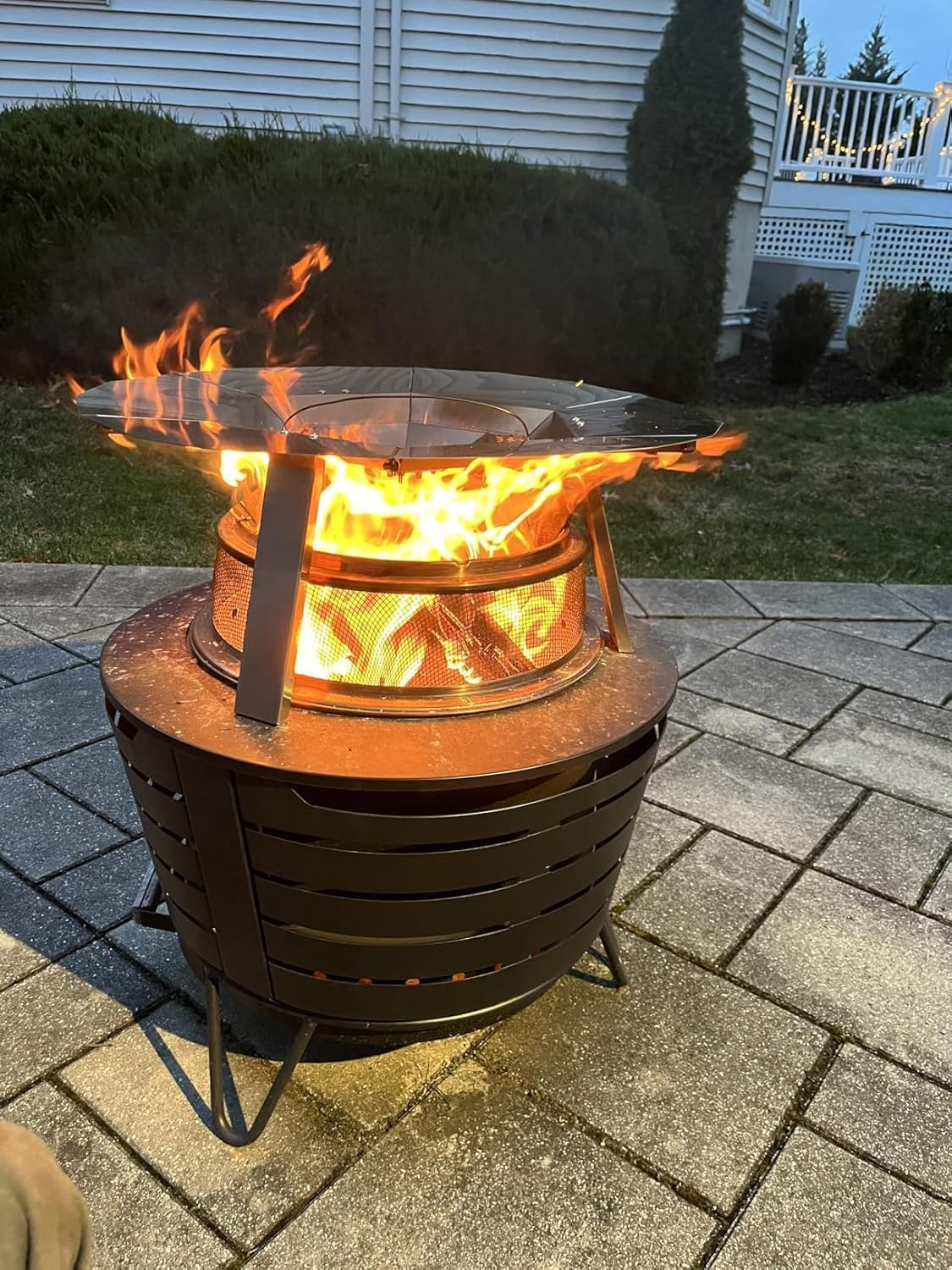 Heat Deflector for Solo Stove Bonfire 19.5", 304 Stainless Steel Portable Heat Diffuser with Handle&Leg Accessory for Bonfire Fire Pit Captures/Redirects Warmth for Solo Stove Accessories image number 2