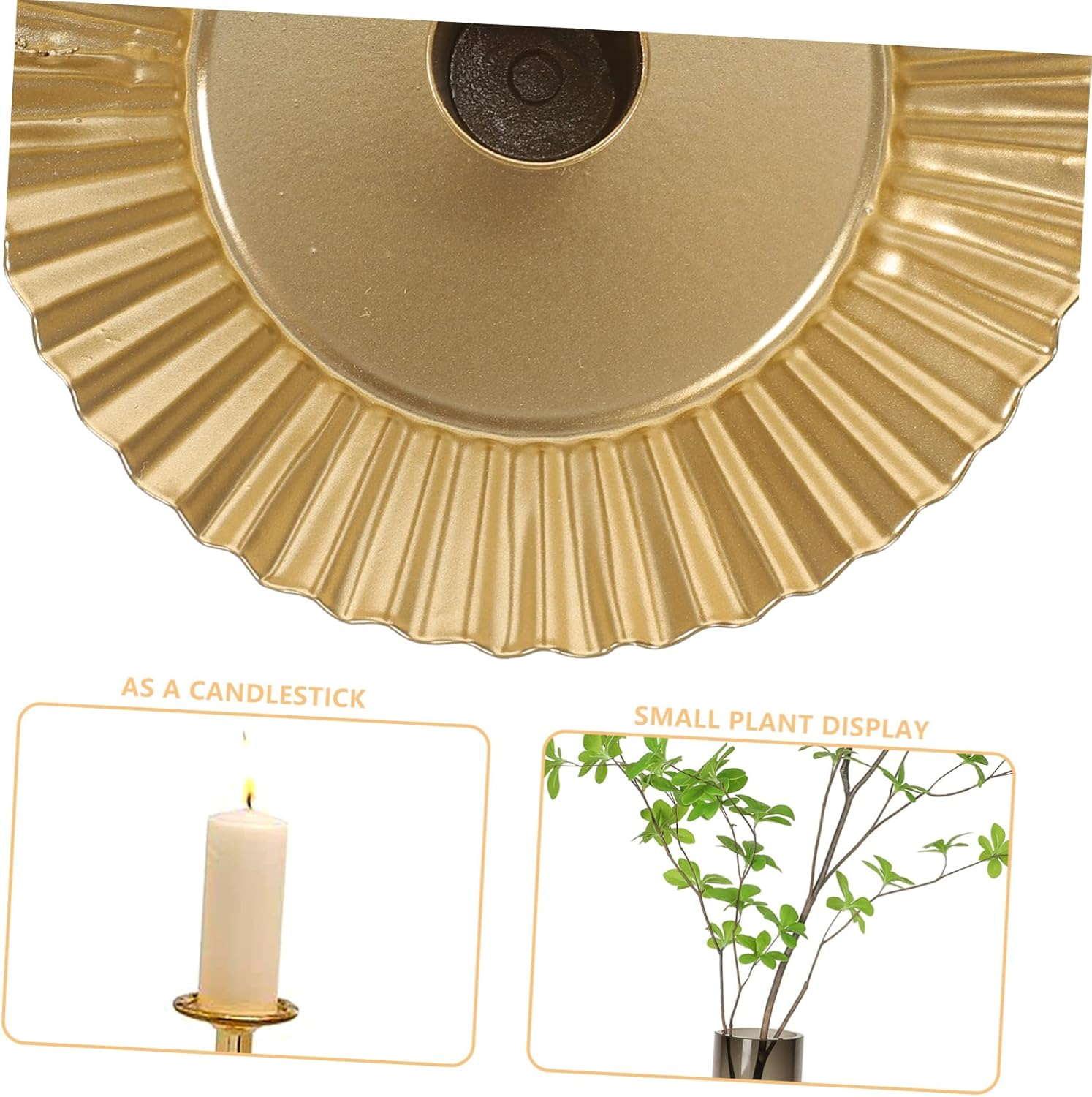 CORHAD Retro Taper Candle Holder Tray Handheld Tea Light Candle Holder Decorative Home Accessory for Parties image number 5