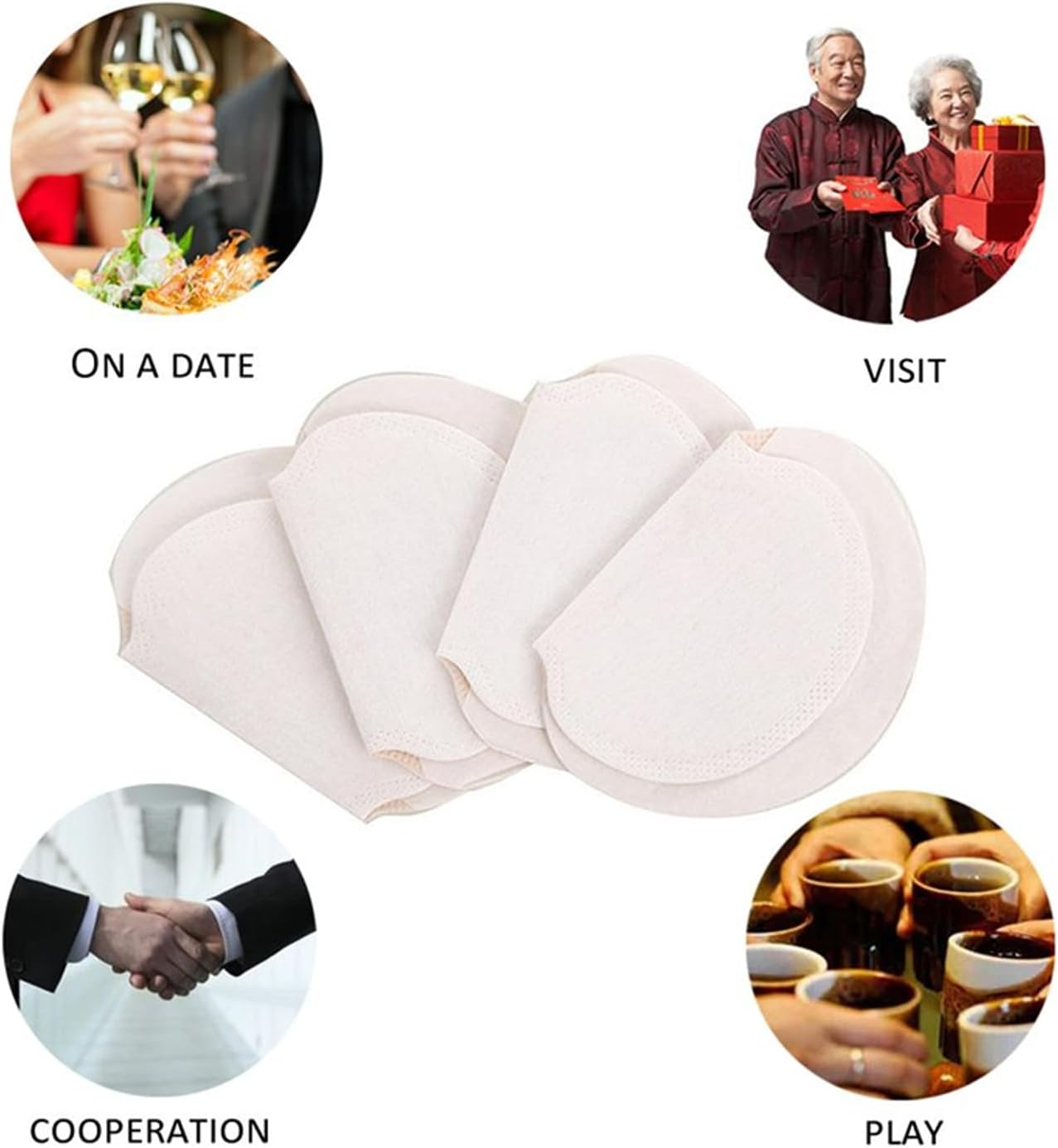 10 Pairs Disposable Underarm Sweat Pads, Strong Adhesive Armpit Sweat Pads for Women & Men,Anti-Sweat & Odor Absorbing Stickers, Invisible & Comfortable Sweat Shields for Shirts, Suits, All Day Protection image number 5