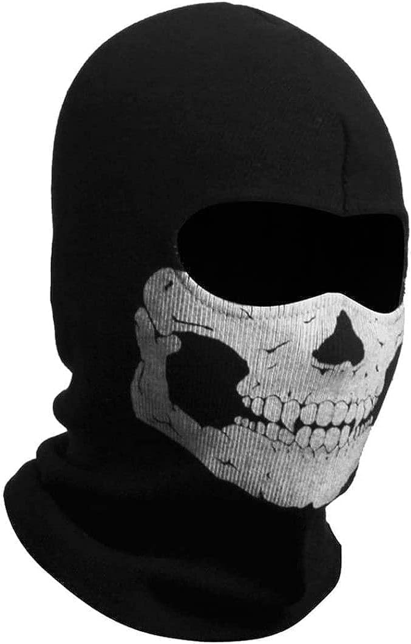 Unisex Ghost Print Balaclava Mask Ghosts Skull Full Face Mask Windproof Ski Mask Motorcycle Face Masks for Men Women Balaclavas Black