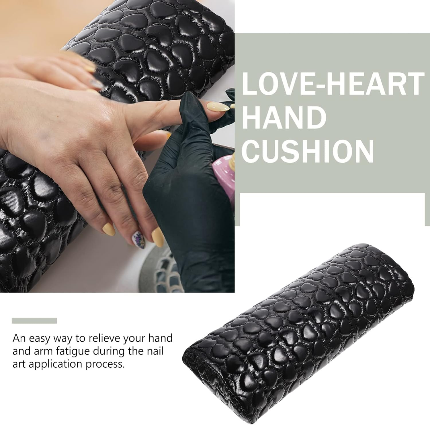 Ipetboom Love-Heart Hand Rest Cushion for Nail Art Comfortable Manicure Support Pillow for Nail Salons and Home Use Special Occasions like Christmas and Valentine Day