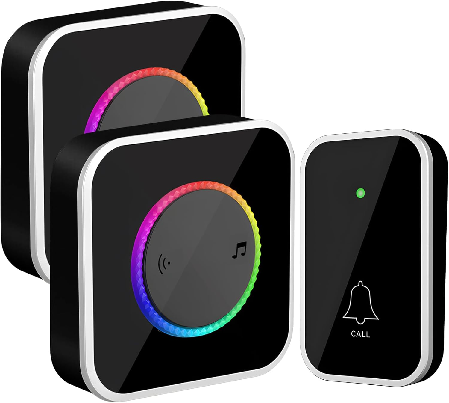 Wireless Doorbell Chime with 1 Remote Waterproof Transmitter and 2 Plugin Receivers, Remote Door Bell Ringer 300M Long Range, 60 Ringtones &bull; 4 Volume Levels &bull; Colorful LED Flash &bull; Portable Doorbell image number 6
