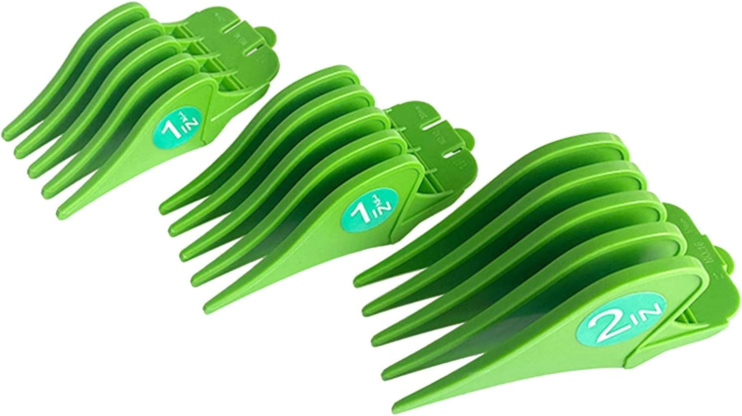 F Fityle 3Pcs/Set Professional Hair Clipper Limit Combs 32Mm 38Mm 51Mm Cutting Guard Hair Trimmers Attachment, Strong and Durable, Easy to Install. - Green - Black image number 4