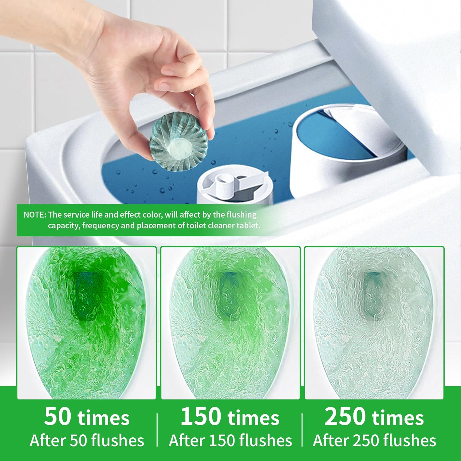 Automatic Toilet Cleaner Tablets - Long-Lasting Drop in Cistern Blocks to Freshen and Prevent Limescale image number 2