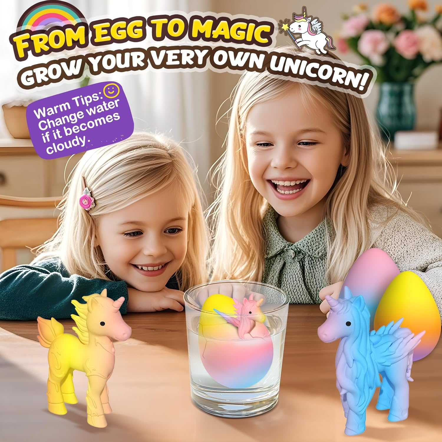 Unicorn Hatching Rainbow Eggs for Kids - 6 Pack Unicorn Gifts for Boys & Girls, Birthday Easter Basket Stuffers Gift Ideas for Kids 3+ Year Old - Girl Gifts for Ages 3 4 5 6 7 8 image number 2