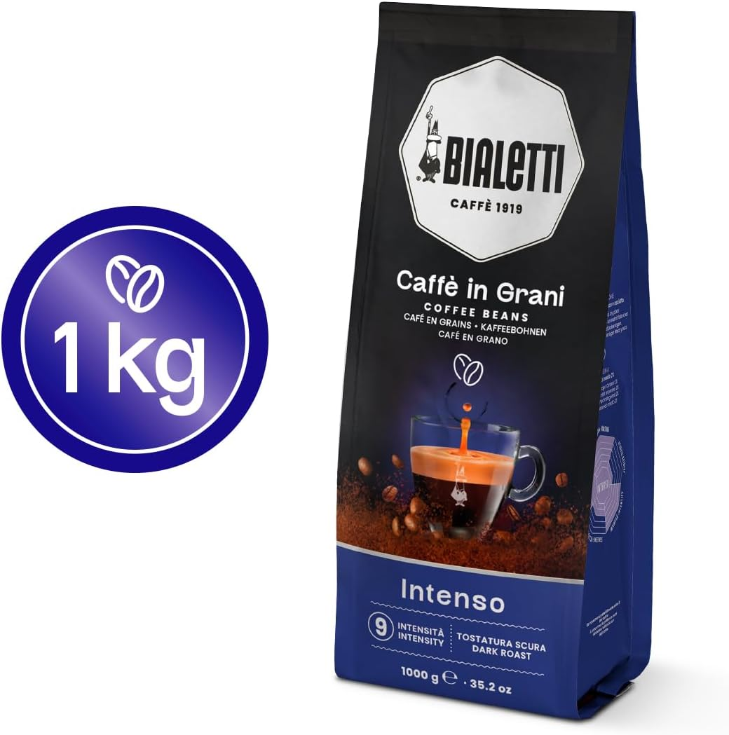 Bialetti - Coffee Beans Esperto Grani, Intenso Flavour, Dark Roast and Full Bodied, Intensity 9, 1Kg image number 1