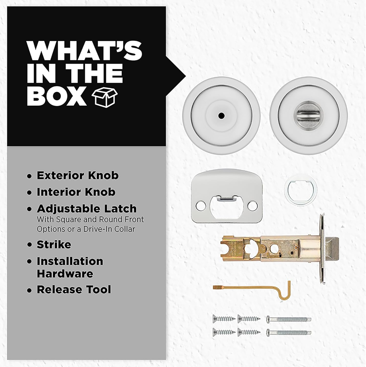 Kwikset 93001-927 Tylo Privacy Bed/Bath Knob in Satin Chrome image number 3