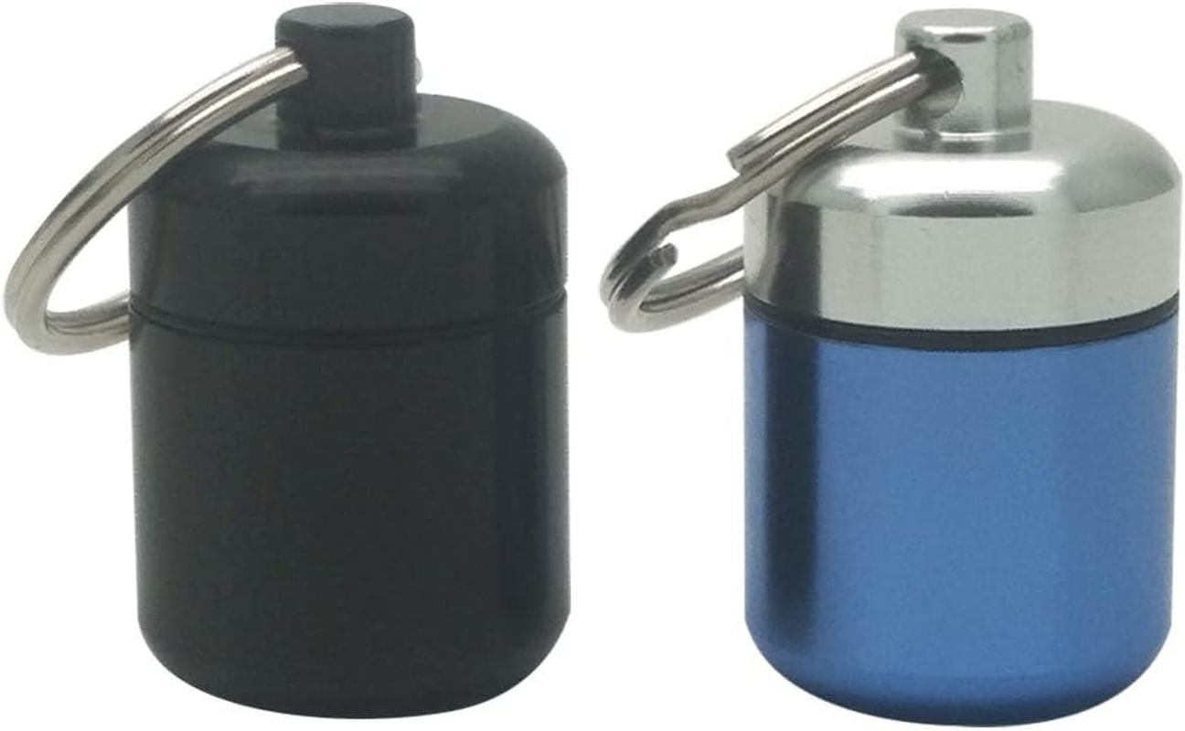 Evervanz 2 Packs Aluminum Pill Container Keychain and Earplugs Casing Box Small and Cute G_08 image number 4