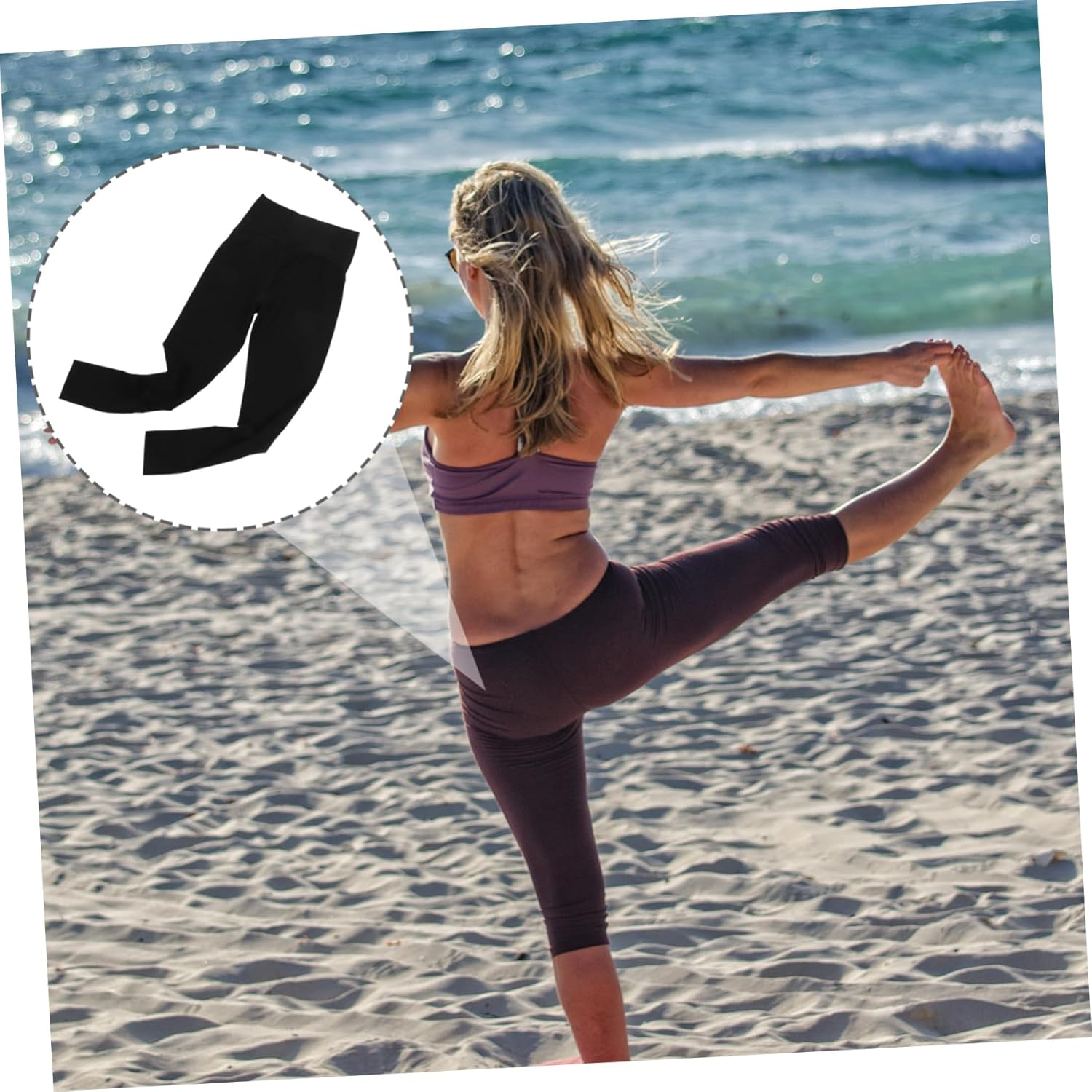 FOMIYES Maternity Leggings Women Yoga Pants for Pregnancy Workout Comfortable Waistband Support Pants Maternity Activewear Leggings Wide Leg for Women Black image number 4