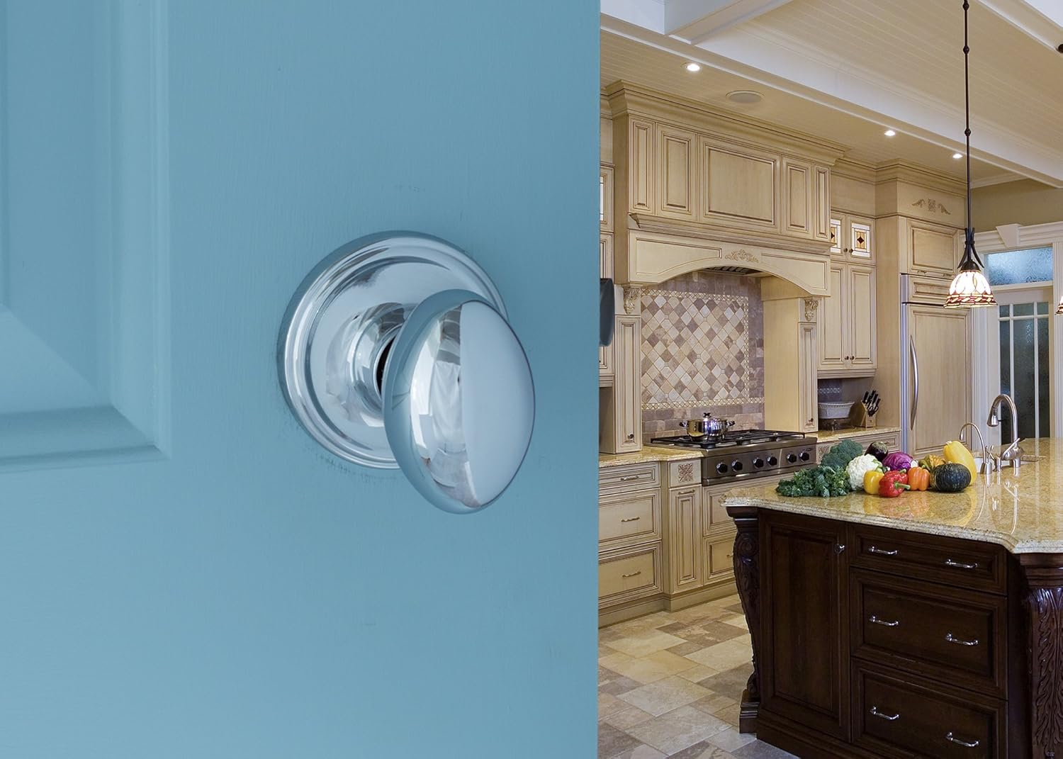 Copper Creek EK2020PS Egg Door Knob, Passage Function, 1 Pack, in Polished Stainless image number 4