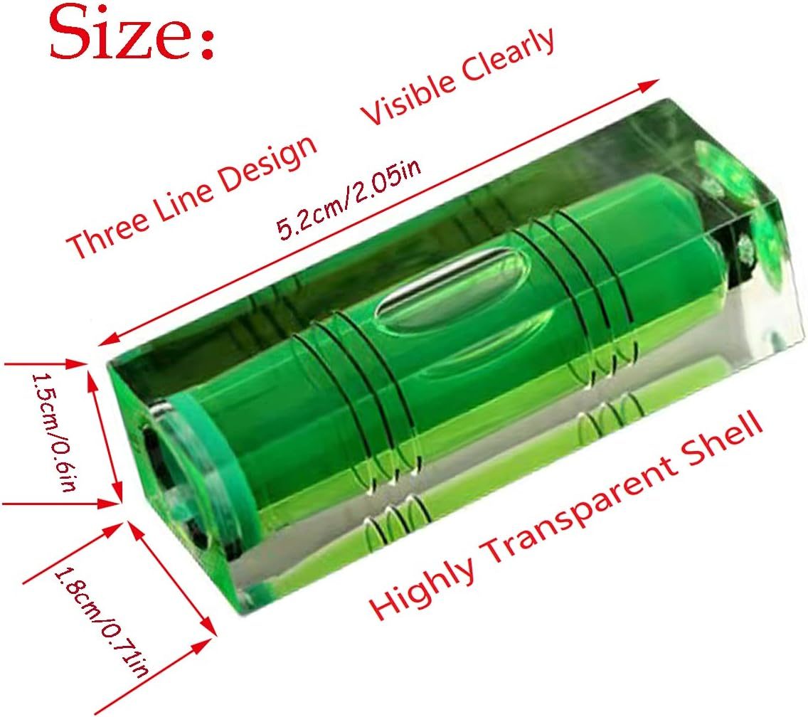Small Bubble Level Tool Mini Bubbles Rectangle Three Line Horizontal Pearl 522015MM Magnetic/Non Dual-Use High Precision for Motorhome, Camping, Trailer, Construction, Photo Frame, CNC Machine image number 2
