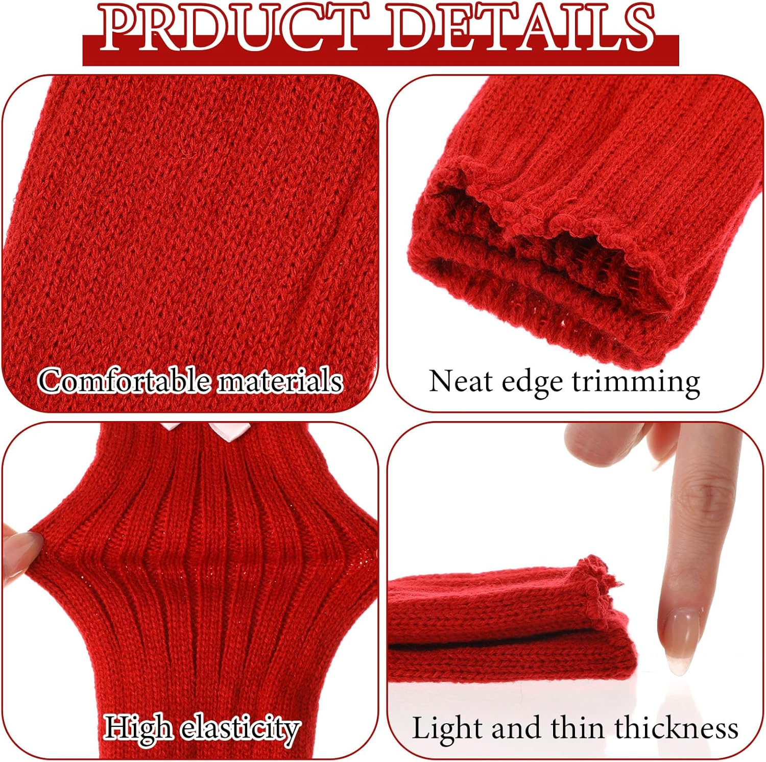 APLZGMG Knitted Arm Warmers, Long-Sleeve Gloves, Y2K Accessories with Bow, Harajuku Lolita Fingerless Mittens for Women Girl image number 3