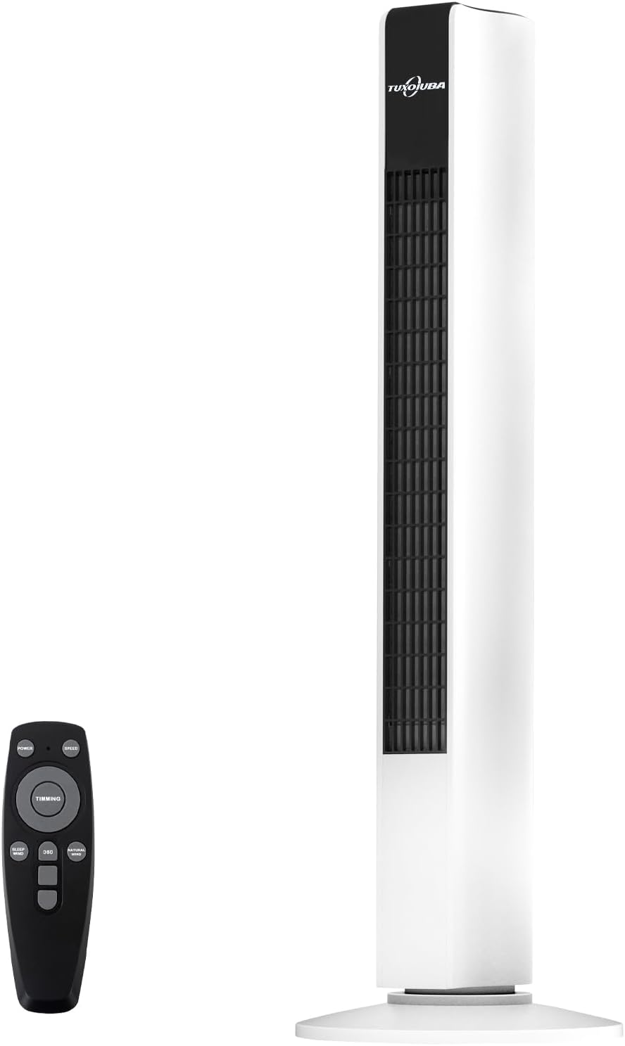 TUXOIUBA Tower Fan for Bedroom, 90&deg; Oscillating Fan with Remote, 86CM Quiet Cooling Fan with 3 Speeds Multiple Modes,8H Timer, Bladeless Standing Fan Floor Fan for Bedroom Home Office Indoor image number 2