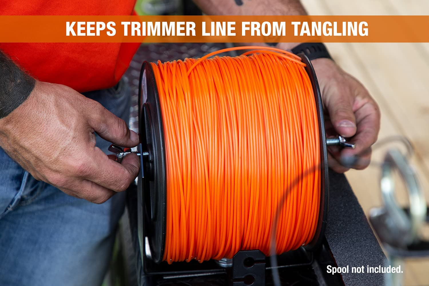 Buyers Products LT40 Weed Wacker Commercial Trimmer Line Holder W/Mounting Hardware & Low Profile Steel Bracket Supports 3 Pound Spools, Made in the USA, Landscape Trailer Organization Accessories image number 5