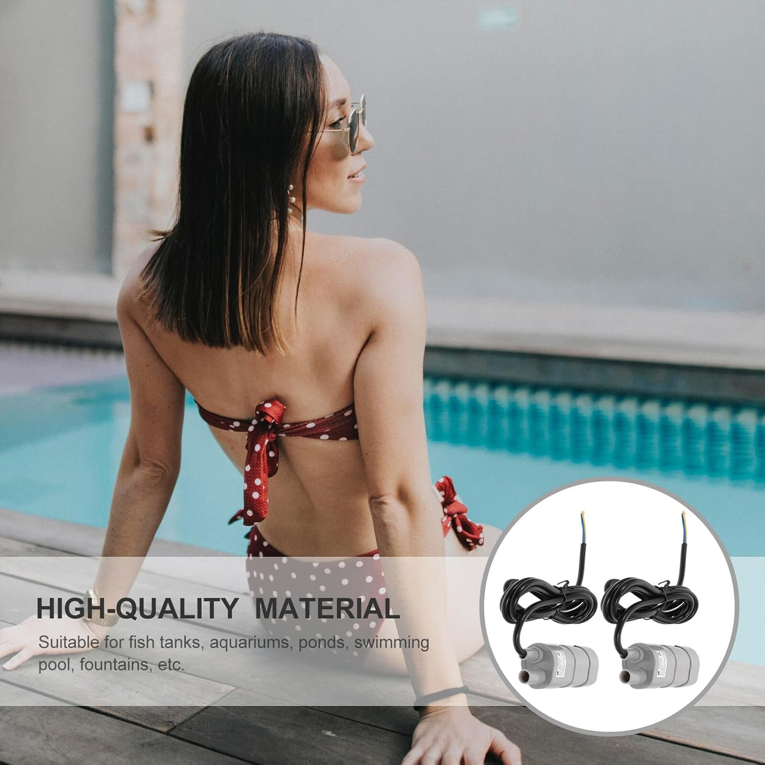 2 Pcs H Submersible Water Pump Dc Circulation Pump for Aquarium Fish Tank Swimming Pool Fountain Gardening with Lift and Ultra Quiet Operation image number 2