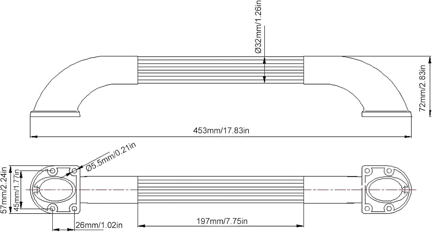 Dream Lighting LED Handle Assist Bar Light 12V Door Porch Entry Grab Bar Handles Lamp with Stainless Steel for RV Marine Yacht Boat Blue Lighting image number 5