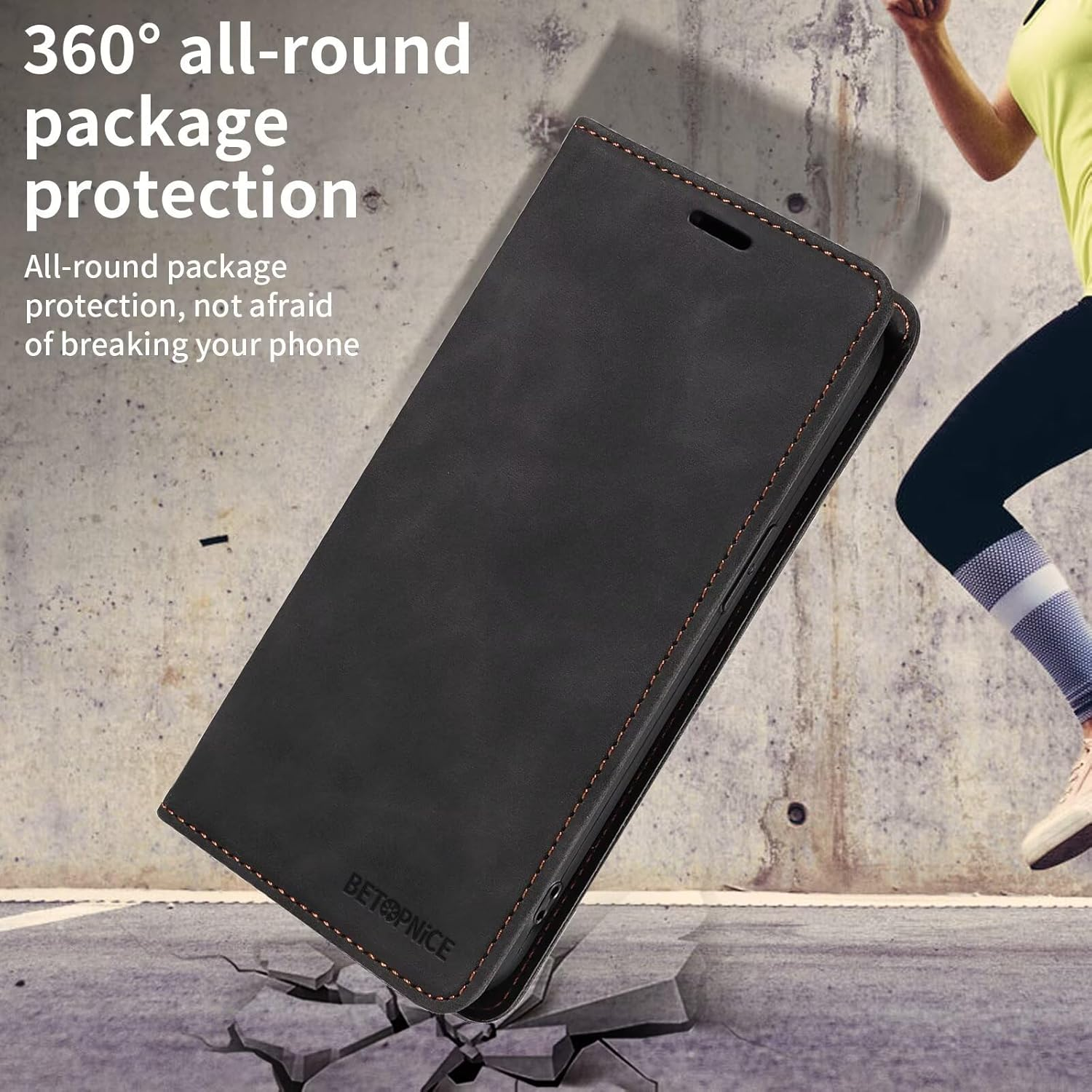 DEDUX Mobile Phone Case for Xiaomi Redmi 15 5G Case Premium Leather Folding Case RFID Protective Magnetic Flip Wallet Case Black