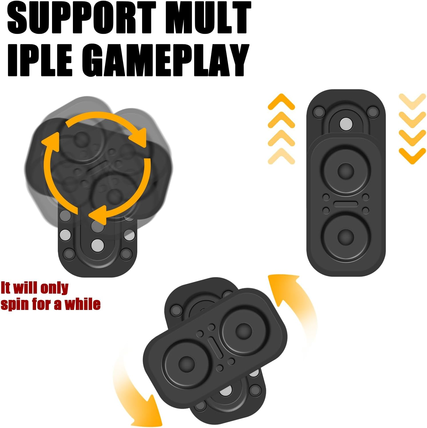 WELANE Fidget Toys,1 PCS Hand Sensory Toys for Relieve Boredom, Anxiety and Stress (Black) image number 5