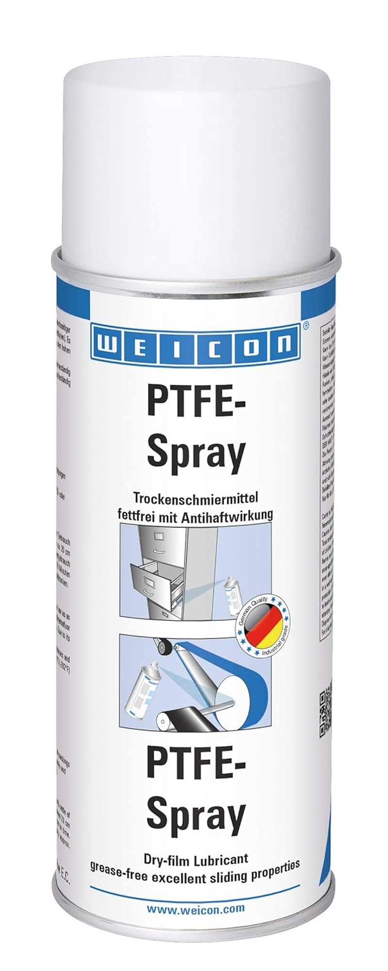 Weicon PTFE Spray 400Ml | Dry Lubricant with Non-Stick Effect | Grease-Free | White image number 6
