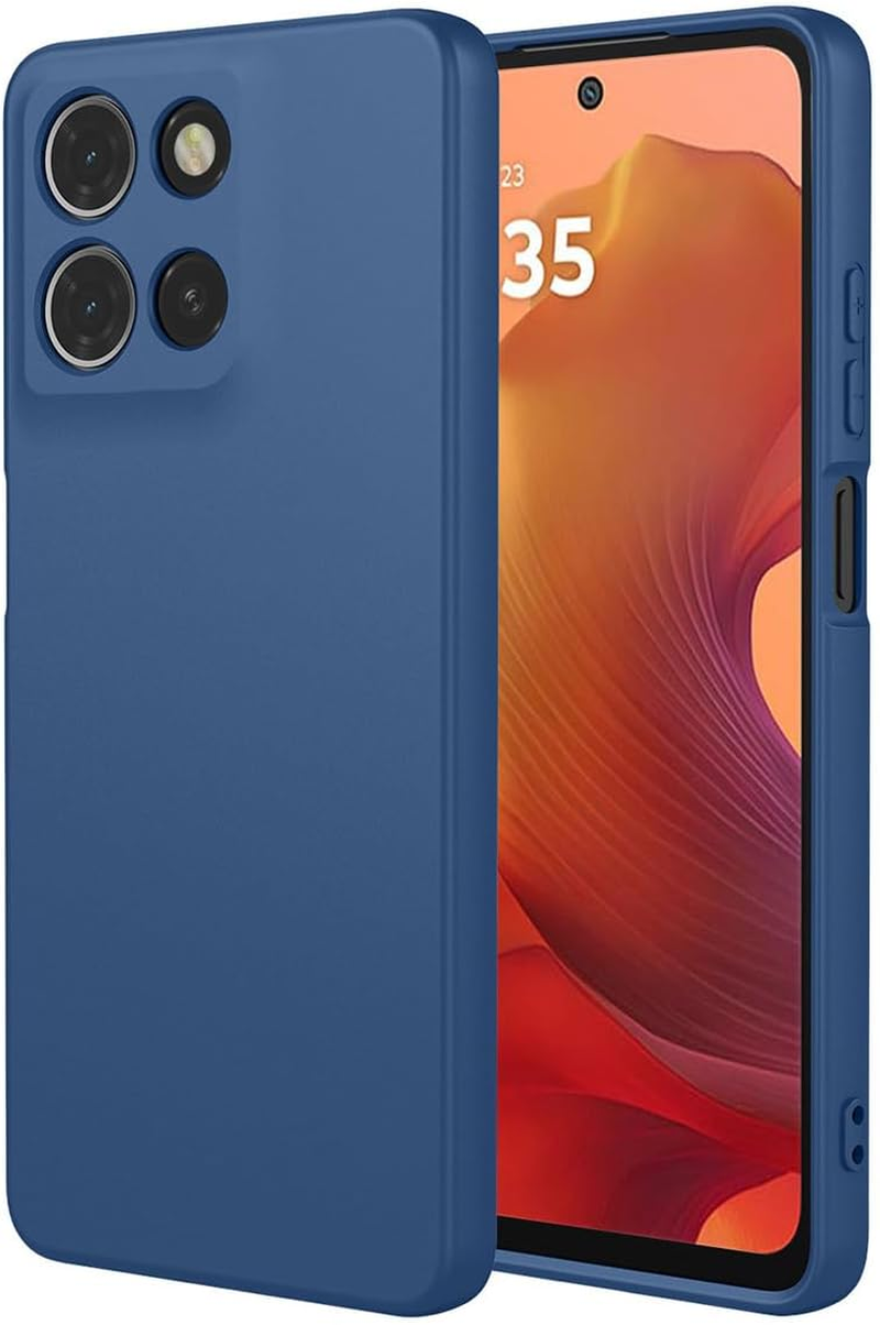 UPLAI Case for Motorola Moto G15 / Moto G15 Power, Ultra Thin Silky Liquid Silicone Shockproof Mobile Phone Case with Premium Fibre Lining, Soft TPU Stylish Protective Case, Blue