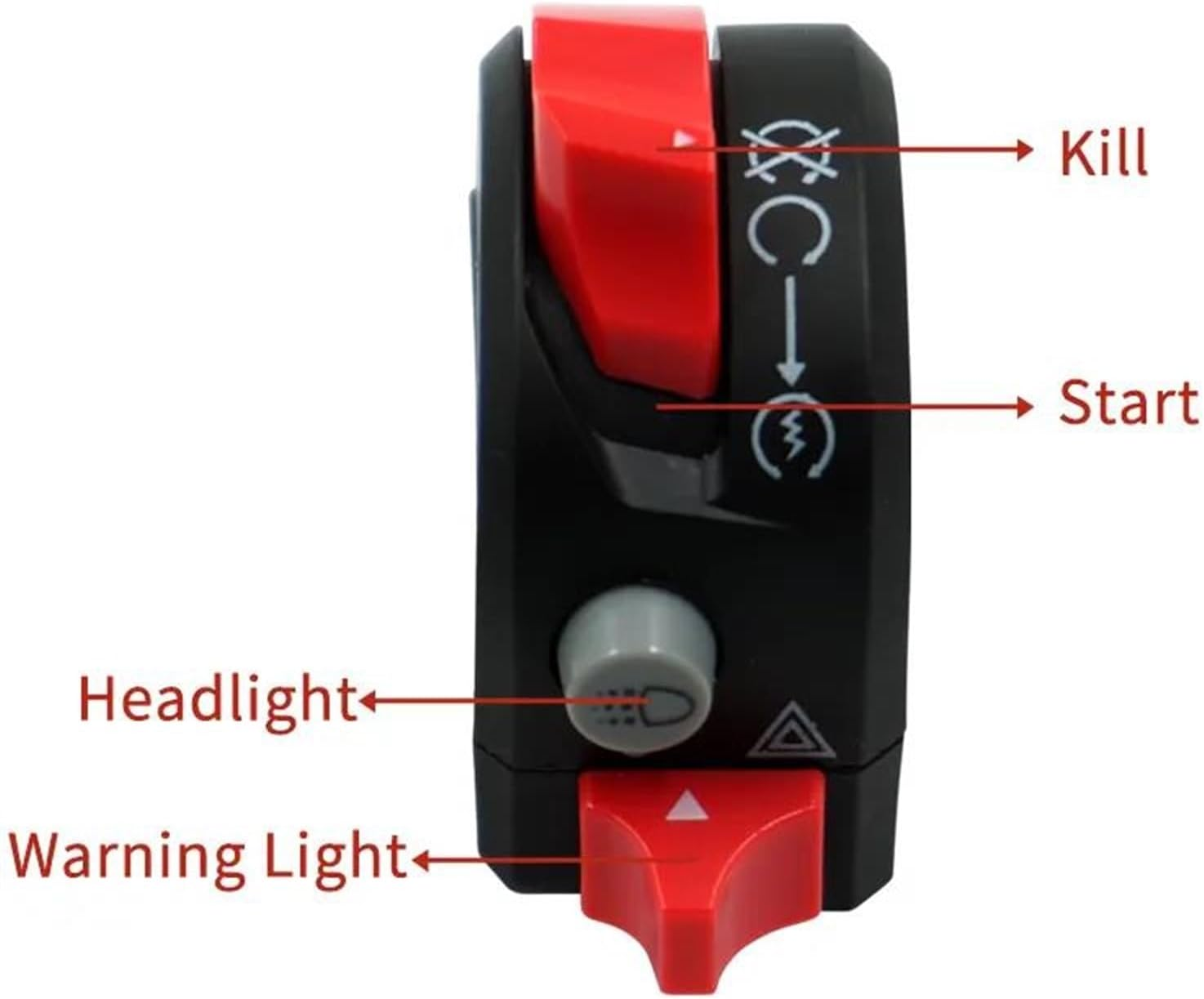 Motorcycle Handlebar Switch 7/8'' 22Mm Motorcycle Switches Motorbike Headlight Warning Light Start Kill Handlebar Controller Switch Button image number 4