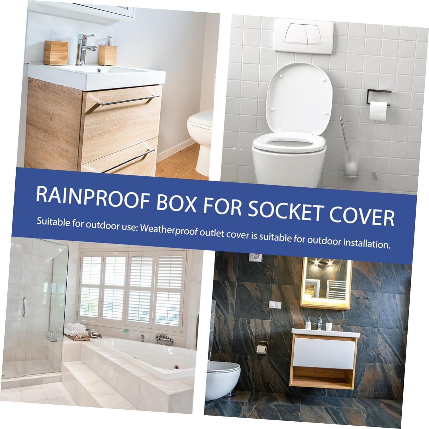 BUGUUYO Waterproof Socket Box Outlet Covers Power Outlet Cover Weatherproof Outlet Cover Electrical Outlet Cover Outdoor Socket Covers Receptacle Cover White Plastic Switch Electrical Box image number 2