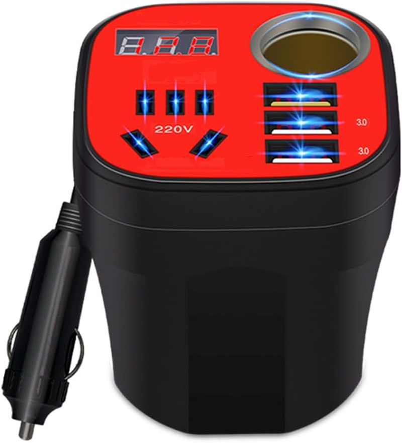 LAPOOH Car Mounted Inverter Converter QC 200W Car Power Inverter 5-In-1 12V24V to 220V Multifunctional QC3.0 Flash Charging image number 3