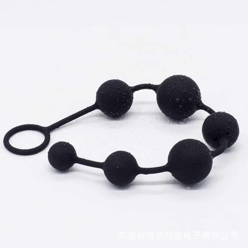 Silicone Anal Bead Butt Plug Anal Trainer Anal Chain with 6 Different Size Balls and Pull Roop for Adult Men Women Sex Factory image number 3