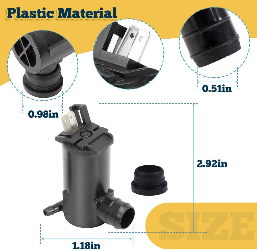 Windshield Washer Pump for Polaris Crew XP 1000 Eps/Ranger XP 900 EPS/SP 570 EPS Northstar 2014-2024, 12V Wiper Fluid Washer Pump Replace 2205140 image number 6