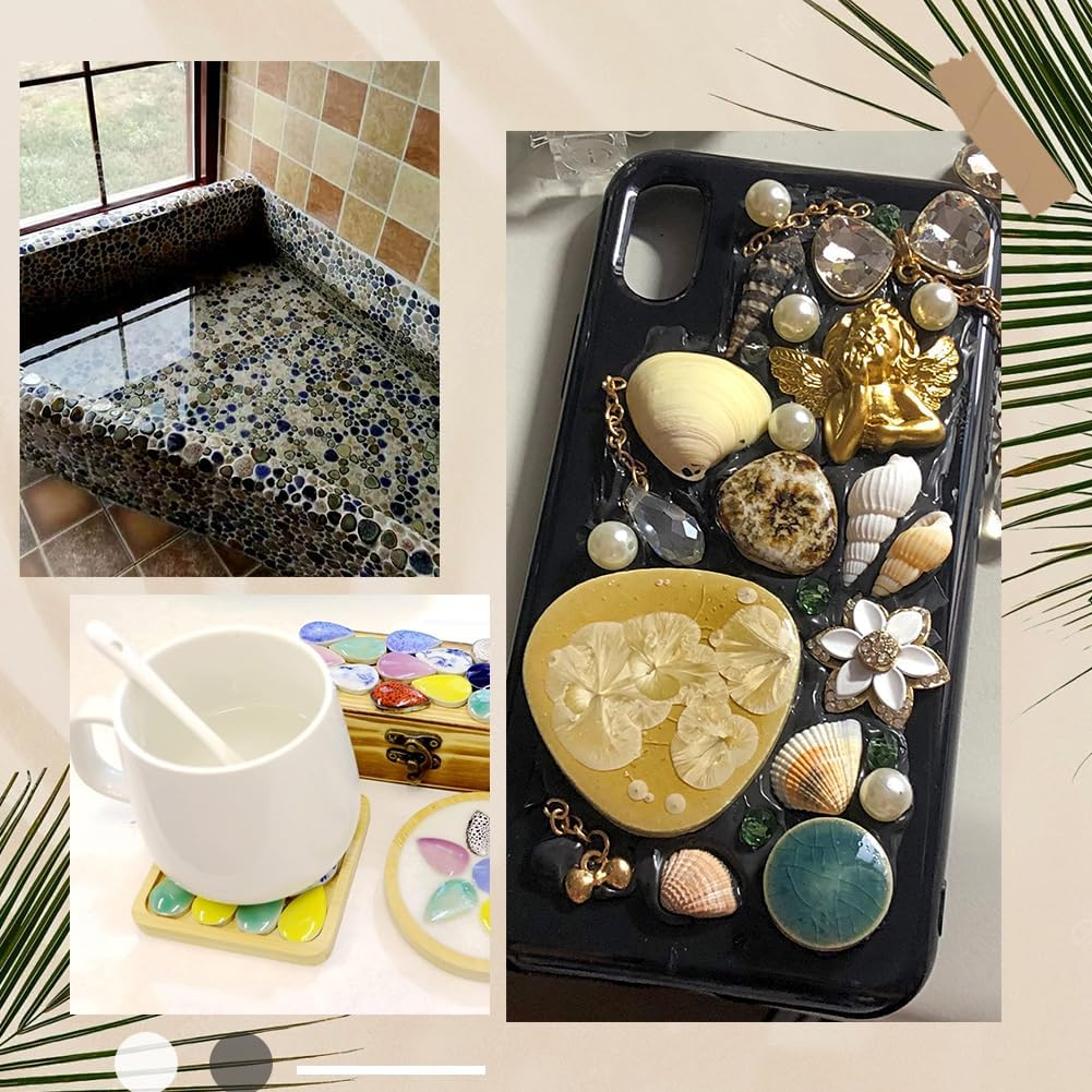 1 Box 200G Broken Ceramic Tile Irregular Mosaic Tiles Bulk Mixed Shapes Colorful Porcelain China Tiles Pieces for DIY Crafts Plates Flowerpots Vases Cups Home Decor Mosaic Arts Supplies image number 6