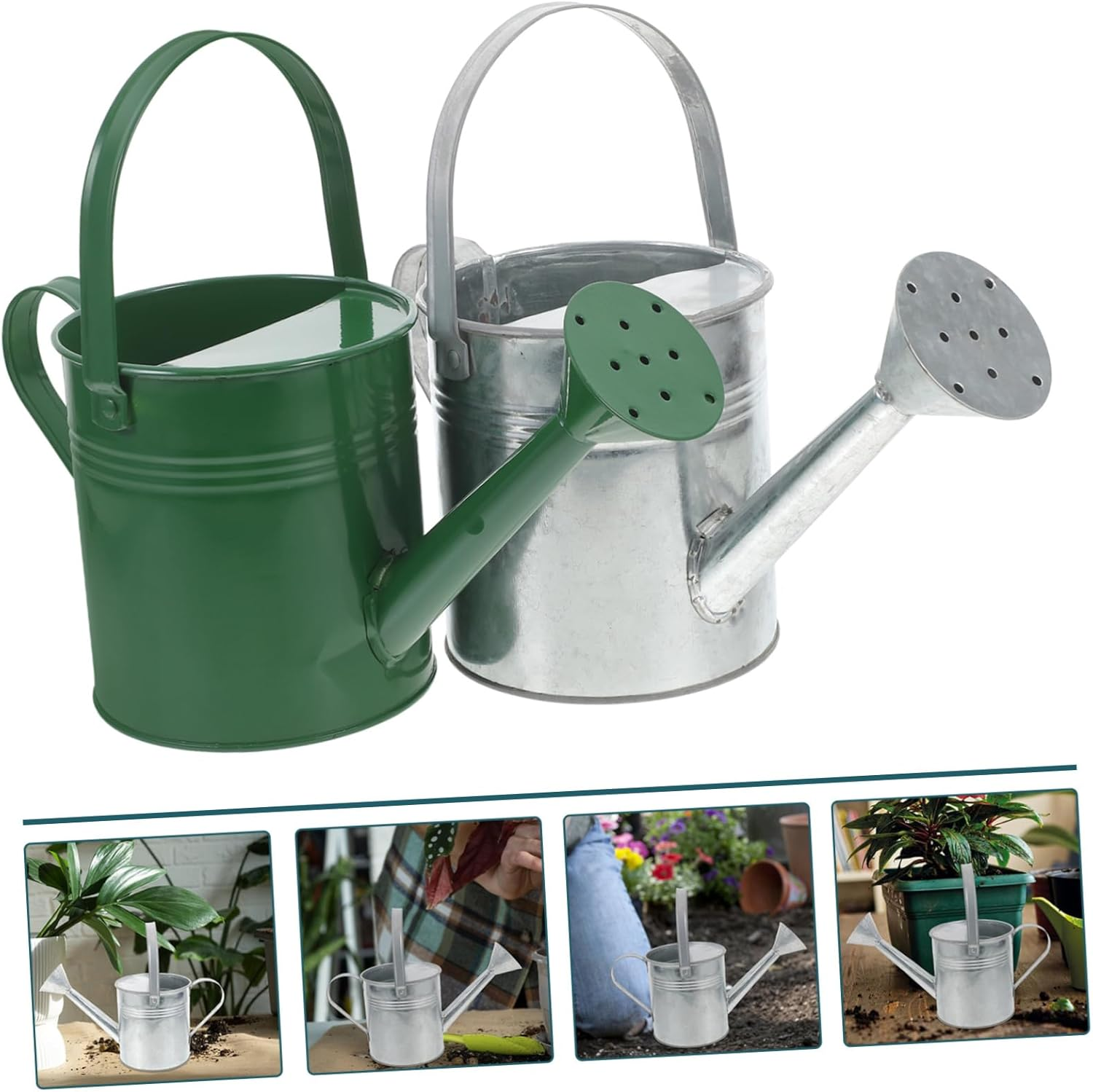 Yardenfun 2Pcs Elegant Iron Pot Watering Can for Plants Easy Refill Spout Safe for for Boys and Girls image number 6