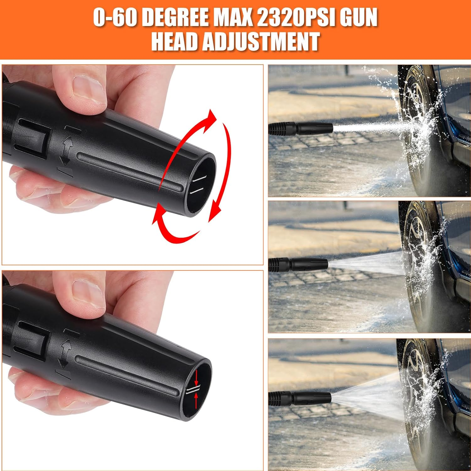 YUET Pressure Washer Quick Connect Trigger Gun with Wand Dirt Lance Adjustable Spray Nozzle, Fit for Karcher 2009 or Later K Series K2 K3 K4 K5 K7 Cleaning Hose Quick Release System, 2175PSI / 150Bar image number 6