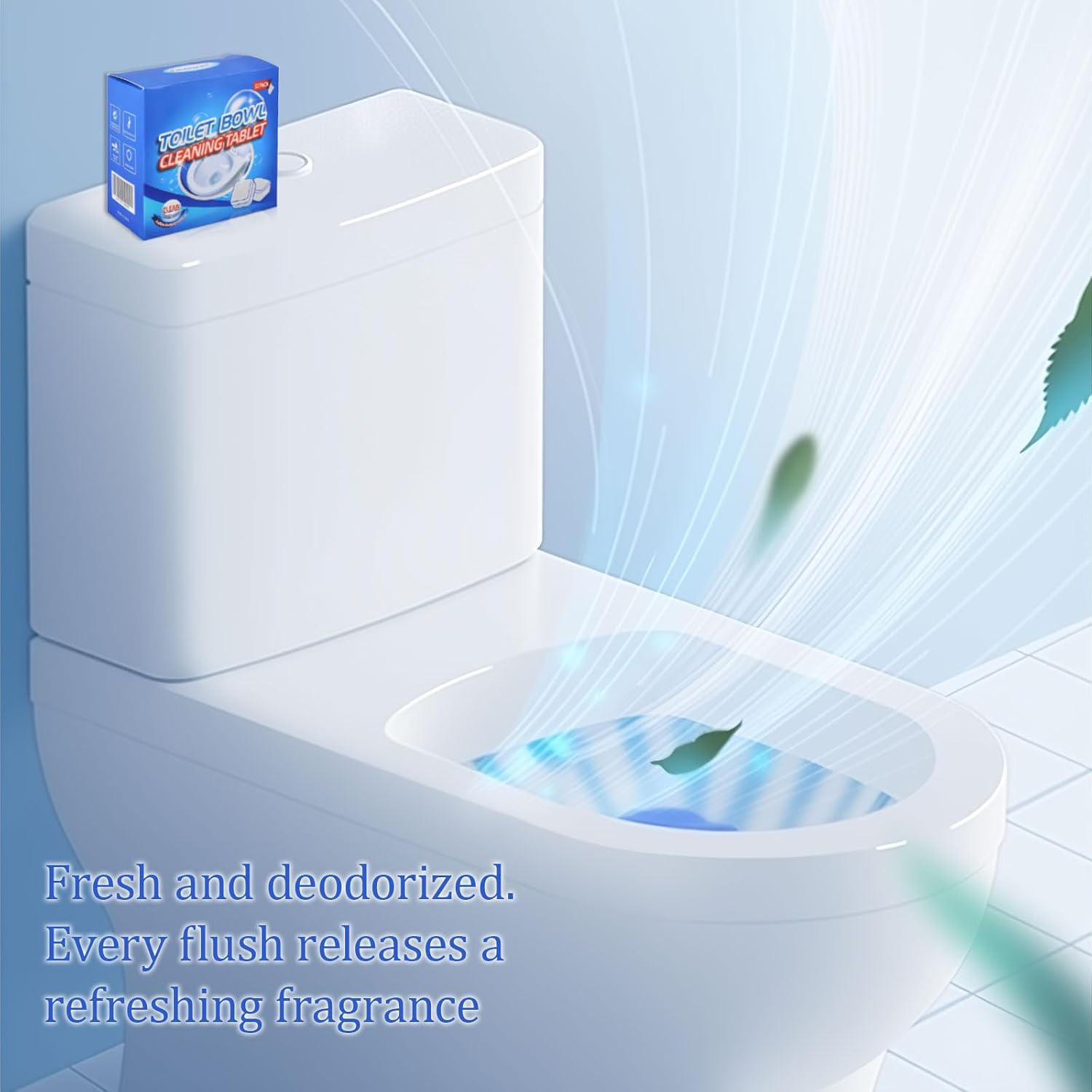 24-Pack Automatic Toilet Bowl Cleaner Tablets, Toilet Tablets, Bathroom Toilet Tank Cleaner Deodorizers, Apply to Clean Automatic Bowl, Provide You with Continuous Cleanliness image number 4