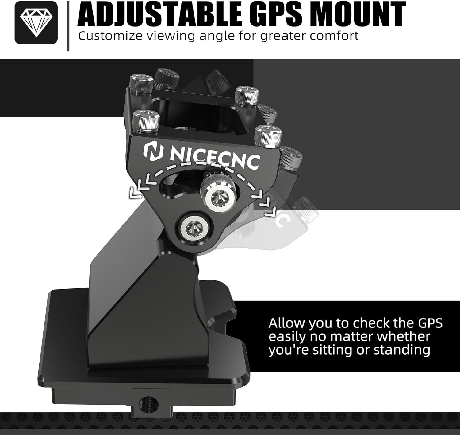 NICECNC Angle Adjustable GPS Phone Mount Compatible with KTM 390 Adventure 2020-2023,790 890 Adventure R/S/Rally 2019-2022,Husqvarna Norden 901 2022-2023,Black image number 3