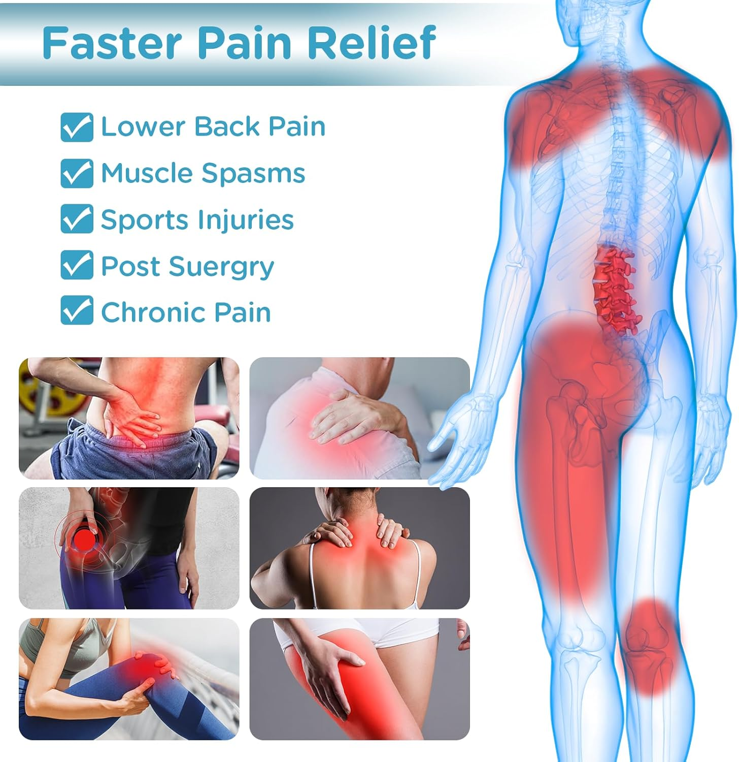 Comfytemp Ice Pack for Back Pain Relief, Reusable Large Ice Packs for Injuries, Hot Cold Pack for Lower Back, Shoulder, Knee, Hip, Cold Compression for Surgery, Swelling, Bruises, Sciatica Injuries image number 3