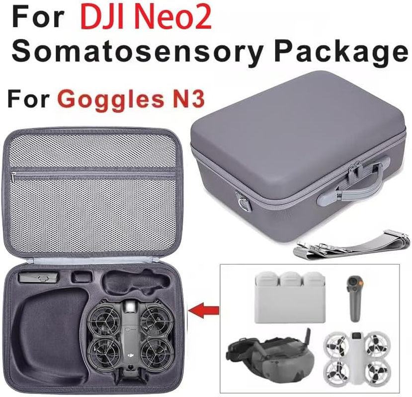 JOYSOG Hard Carrying Case for DJI Neo 2 Goggles N3 RC Motion 3 Controller Storage Protective Bag image number 4