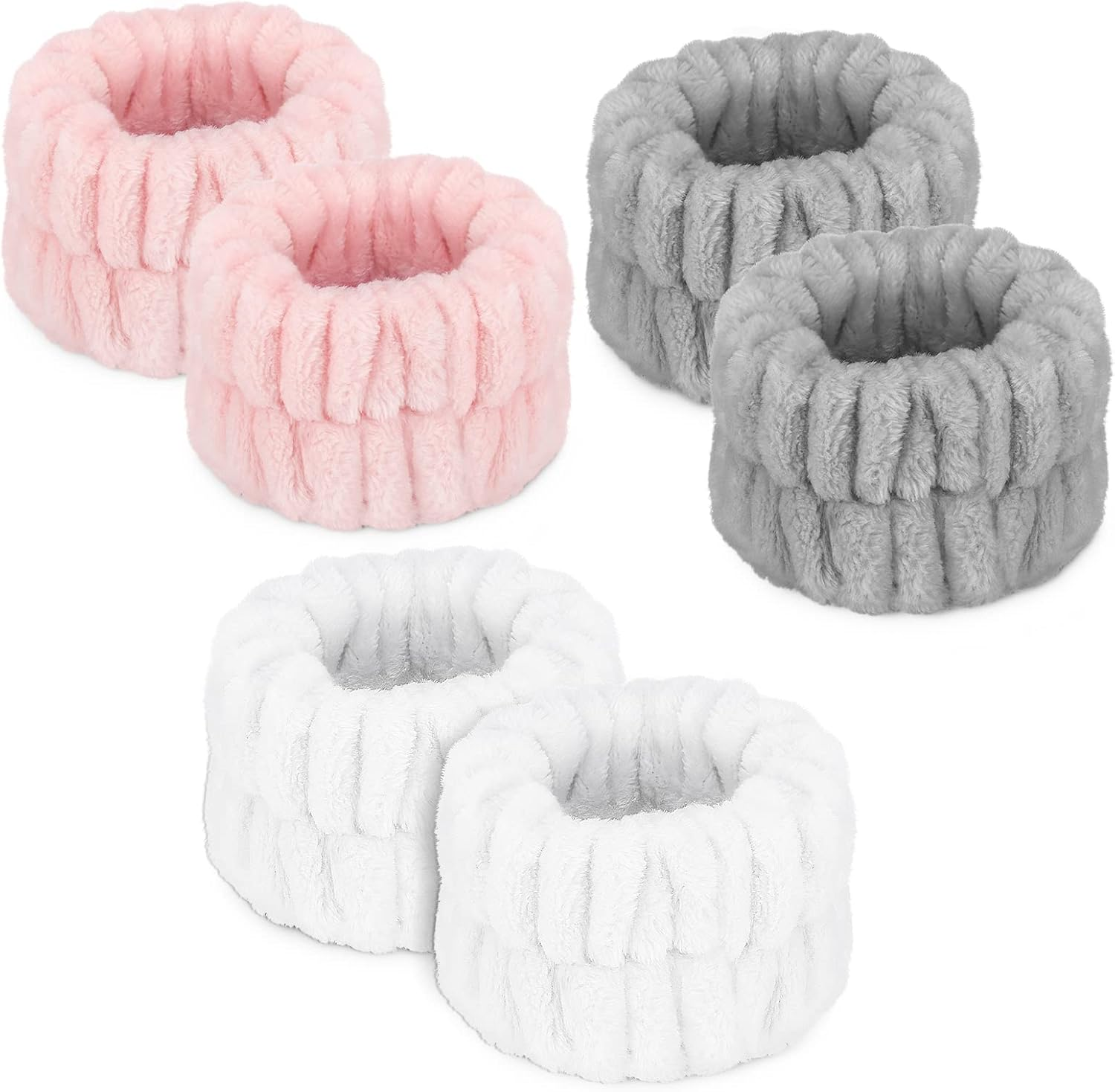 Crosize Women'S Wrist Towels for Face Washing, Microfiber Spa Wash Bands, Absorbent Sweatbands, 6PCS