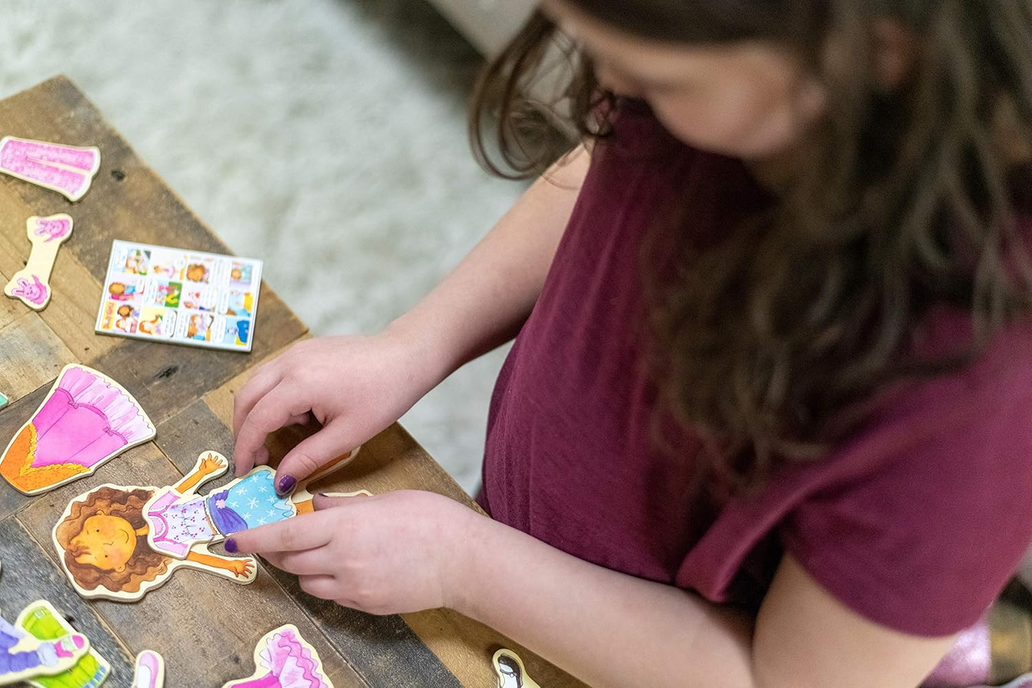 TS Shure by Bendon Daisy Girls 40-Piece Wooden Magnetic Dress up Doll 50463 image number 1