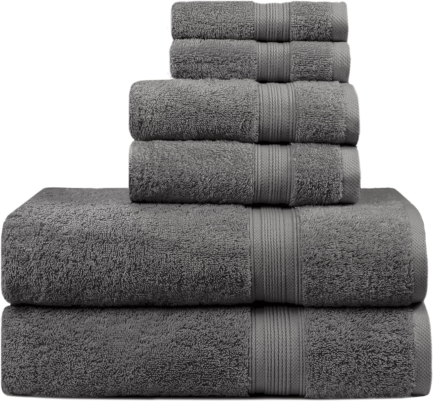 Trends Alley Bourgeois Luxury Bath Towel Set (Pack of 6) | 2 Bath Towels, 2 Hand Towels & 2 Washcloths | 100% Combed Cotton (600 GSM) | Ultra-Soft & Absorbent | Quick-Drying & Durable | Earth-Friendly image number 7