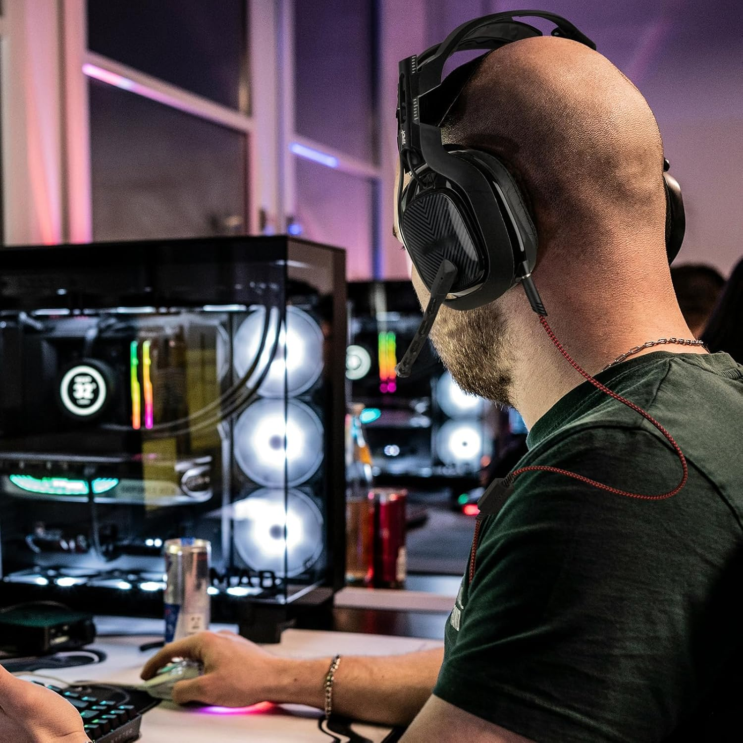 Geekria Gaming Audio Cable Compatible with Astro A40 Tr, A40, A30, A10 Gen 2, A10Gaming, Nylon Braided Headset Cable, 3.5Mm Auxiliary Replacement Stereo Cable with Mute Control (6Ft / 2M) Red image number 3